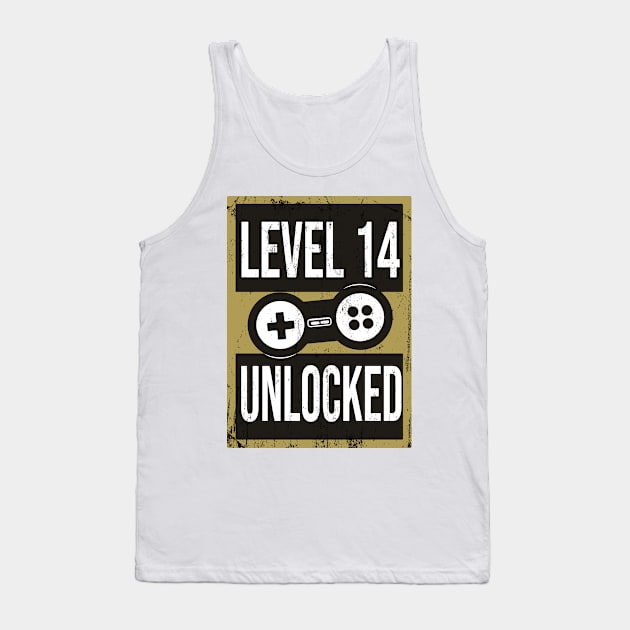 'Level 14 Unlocked' Funny Video Gamer Gift Tank Top by ourwackyhome